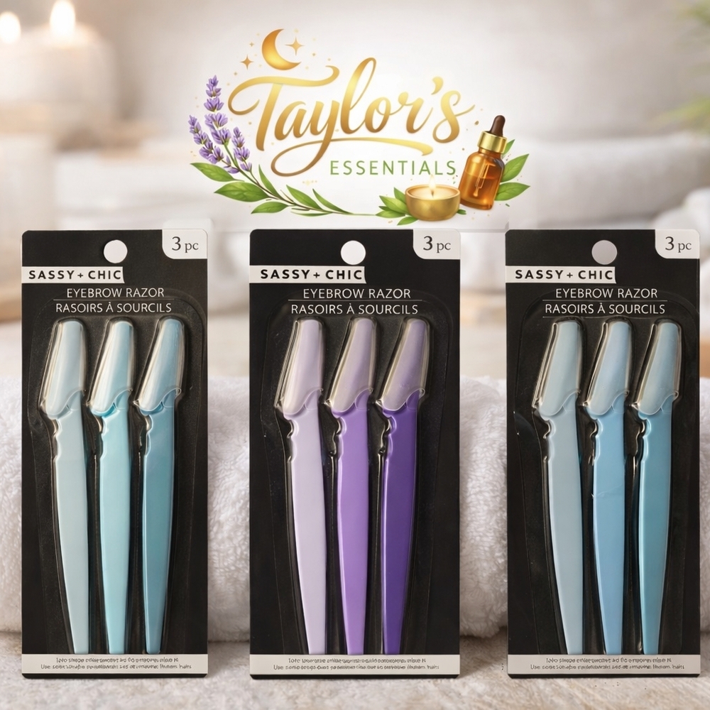Eyebrow Razor Set - Blue, Purple, Black